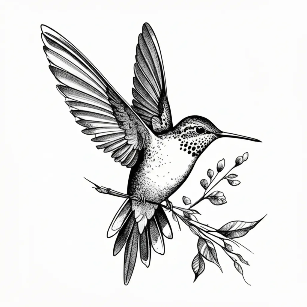 Exquisite Fine Line Bird Tattoo Design Exquisite Fine Line Bird Tattoo Design