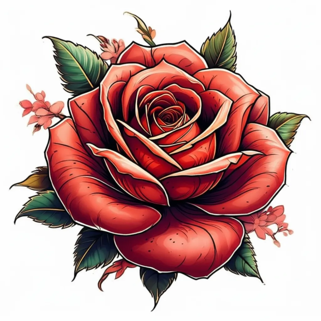Japanese Traditional Rose Tattoo Design Japanese Traditional Rose Tattoo Design