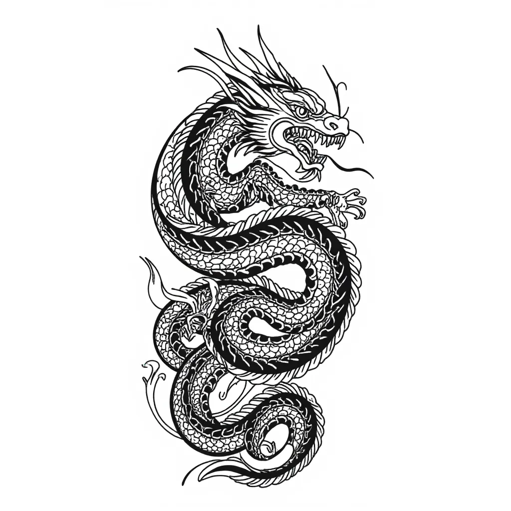 American Traditional Japanese Dragon Tattoo Design American Traditional Japanese Dragon Tattoo Design