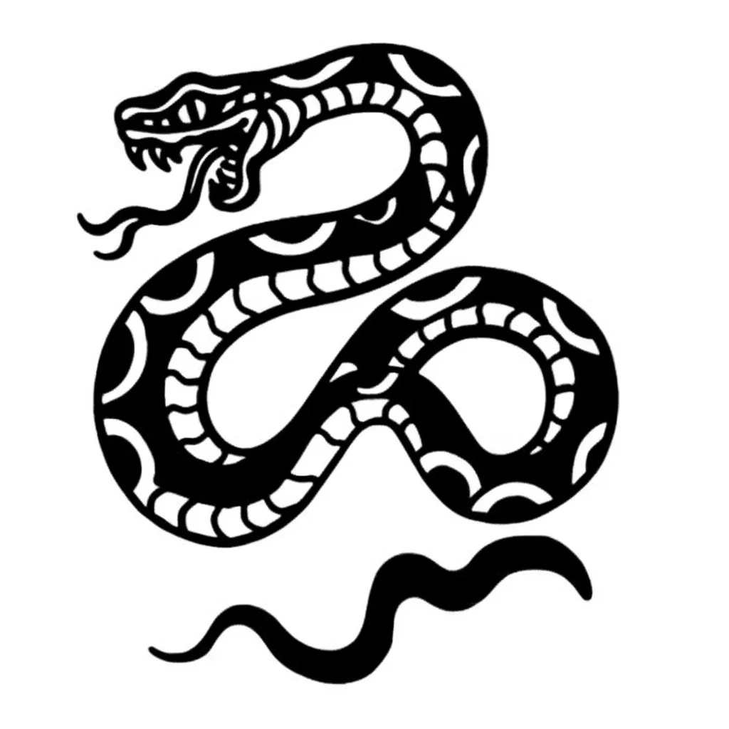 American Traditional Snake Tattoo on Chest - Designs & Ideas