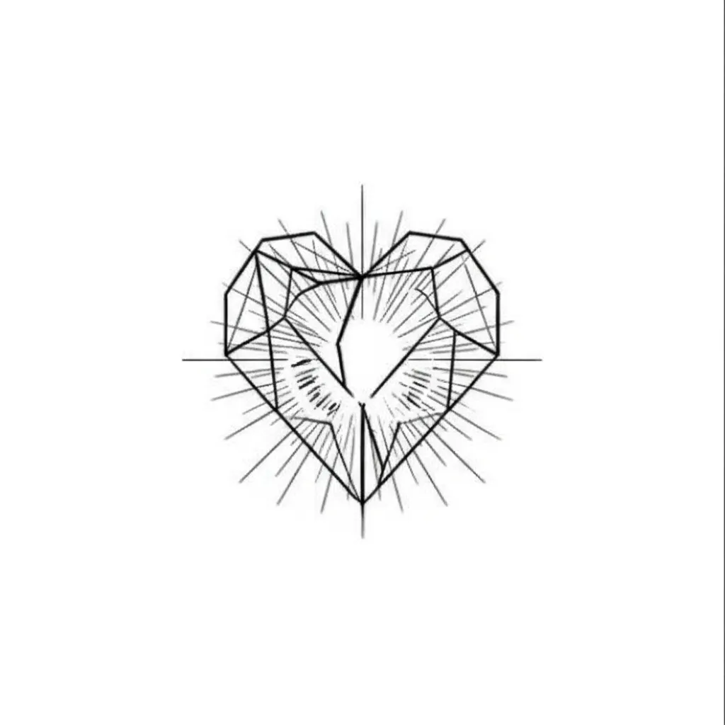 Resilient Geometric Heart Tattoo: Minimalist Design & Meaning Resilient Geometric Heart Tattoo: Minimalist Design & Meaning