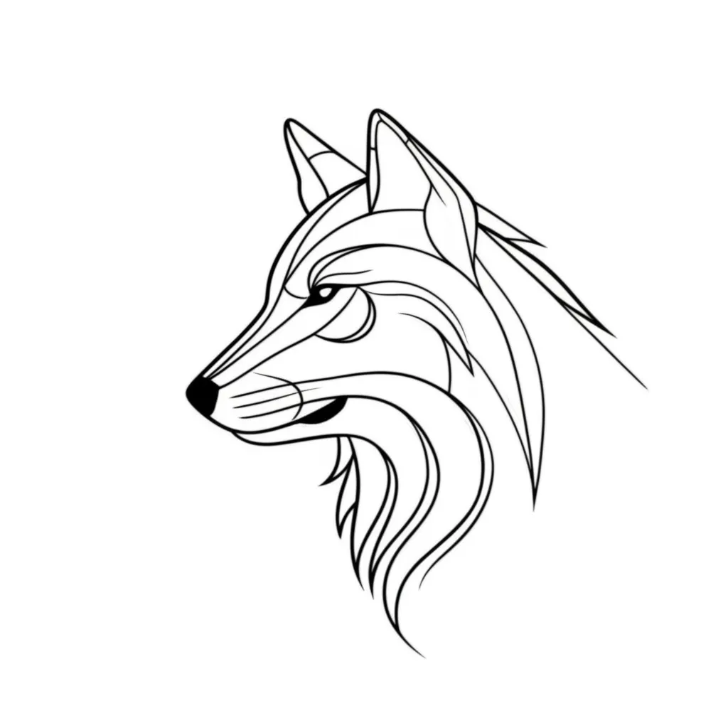 Minimalist Iron Wolf Tattoo Design Idea