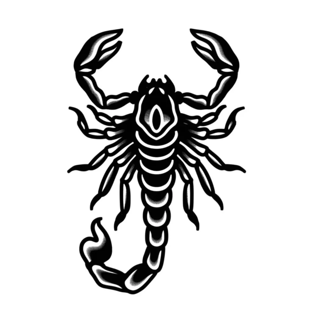 American Traditional Scorpion Tattoo Design