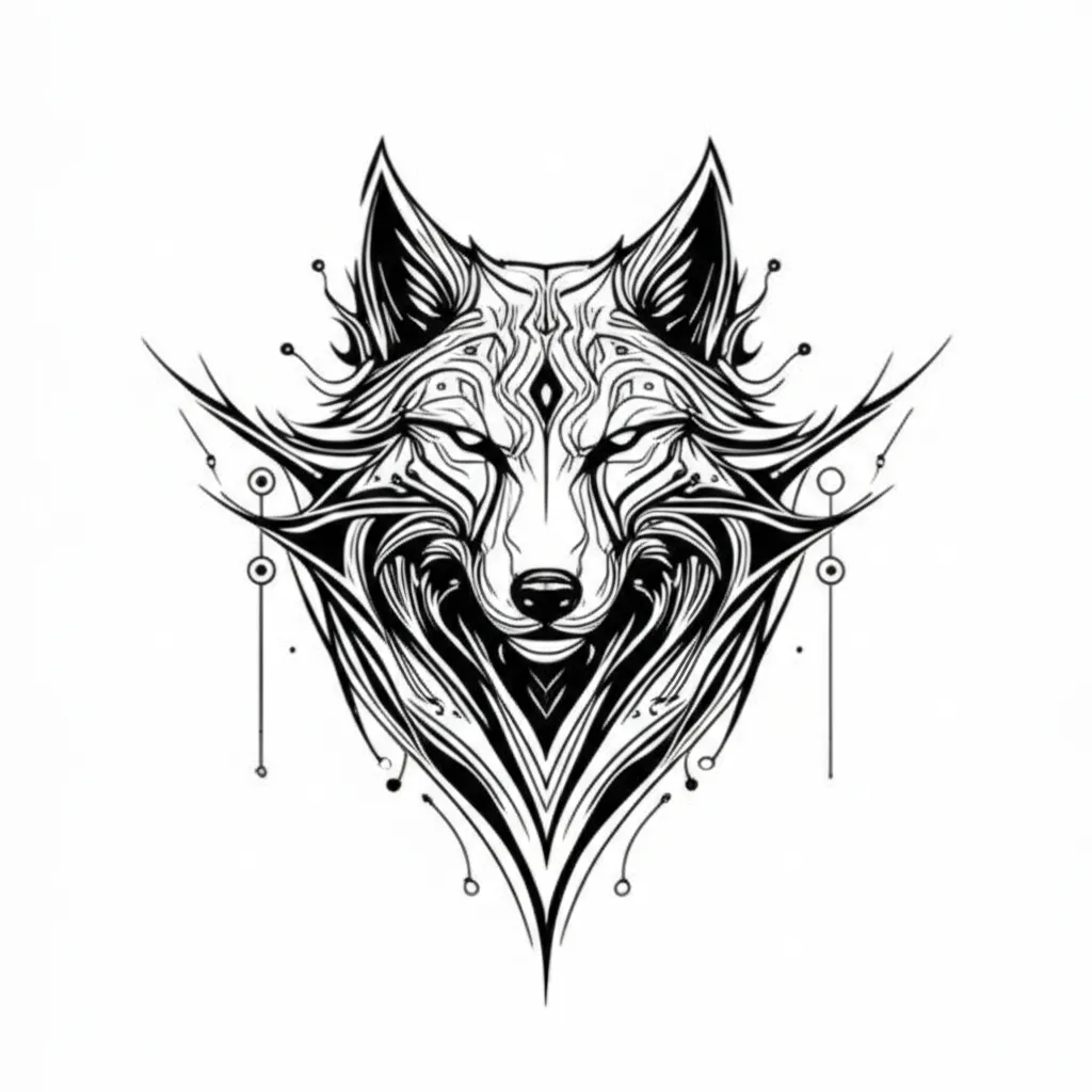 Iron Wolf Cyber Sigilism Tattoo Design Iron Wolf Cyber Sigilism Tattoo Design
