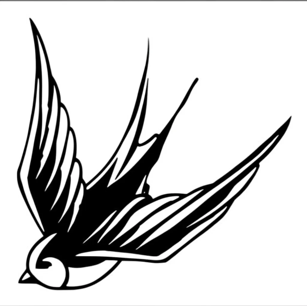 Graffiti Flying Swallow Leg Tattoo Idea Graffiti Flying Swallow Leg Tattoo Idea