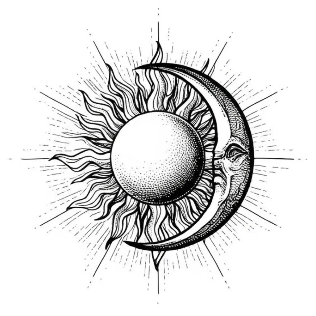 Gothic Sun and Moon Tattoo Design Ideas Gothic Sun and Moon Tattoo Design Ideas