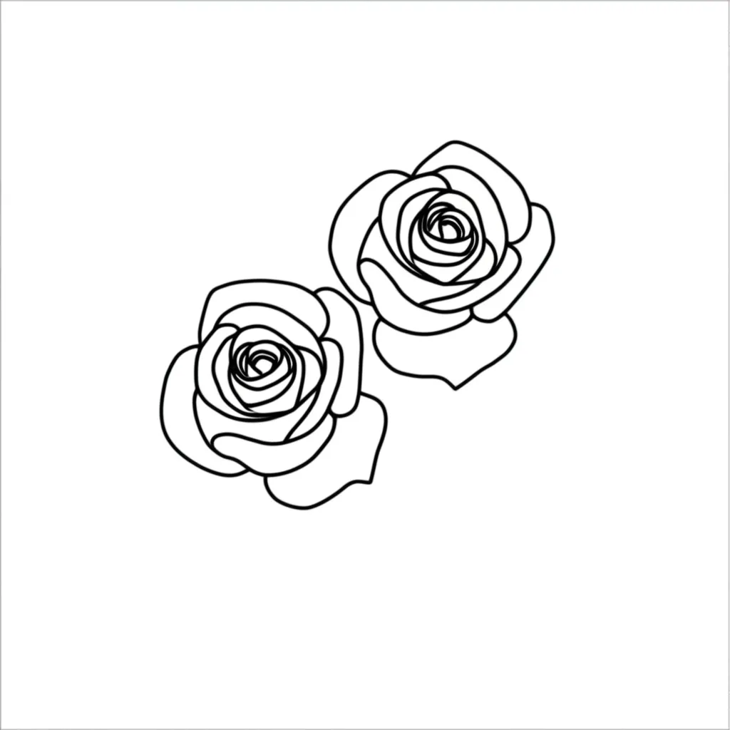 Minimalist Rose Tattoo with Names Kaisen & Paisley