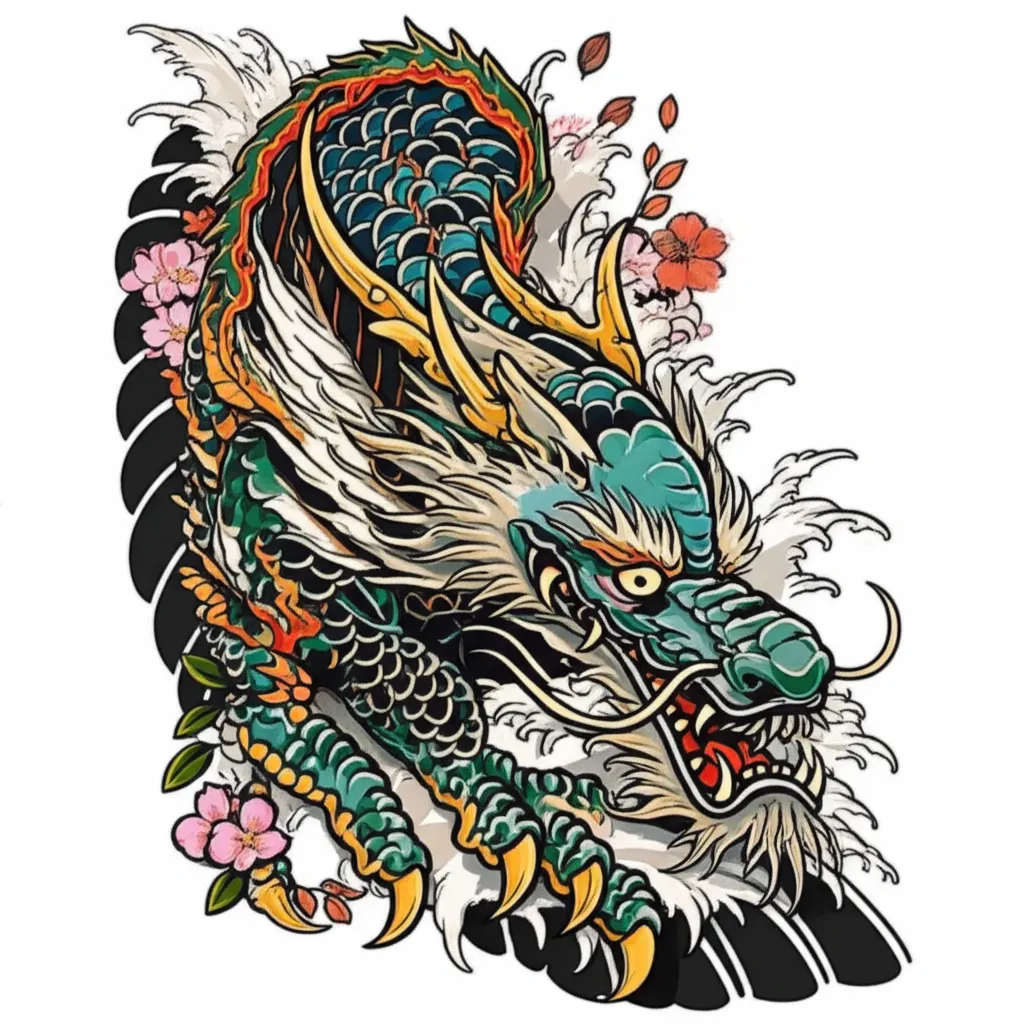 Indonesian Dragon Japanese Tattoo Design for Arm/Shoulder Indonesian Dragon Japanese Tattoo Design for Arm/Shoulder