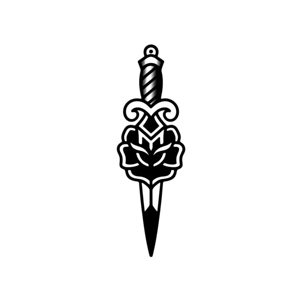 American Traditional Rose and Dagger Tattoo Design American Traditional Rose and Dagger Tattoo Design