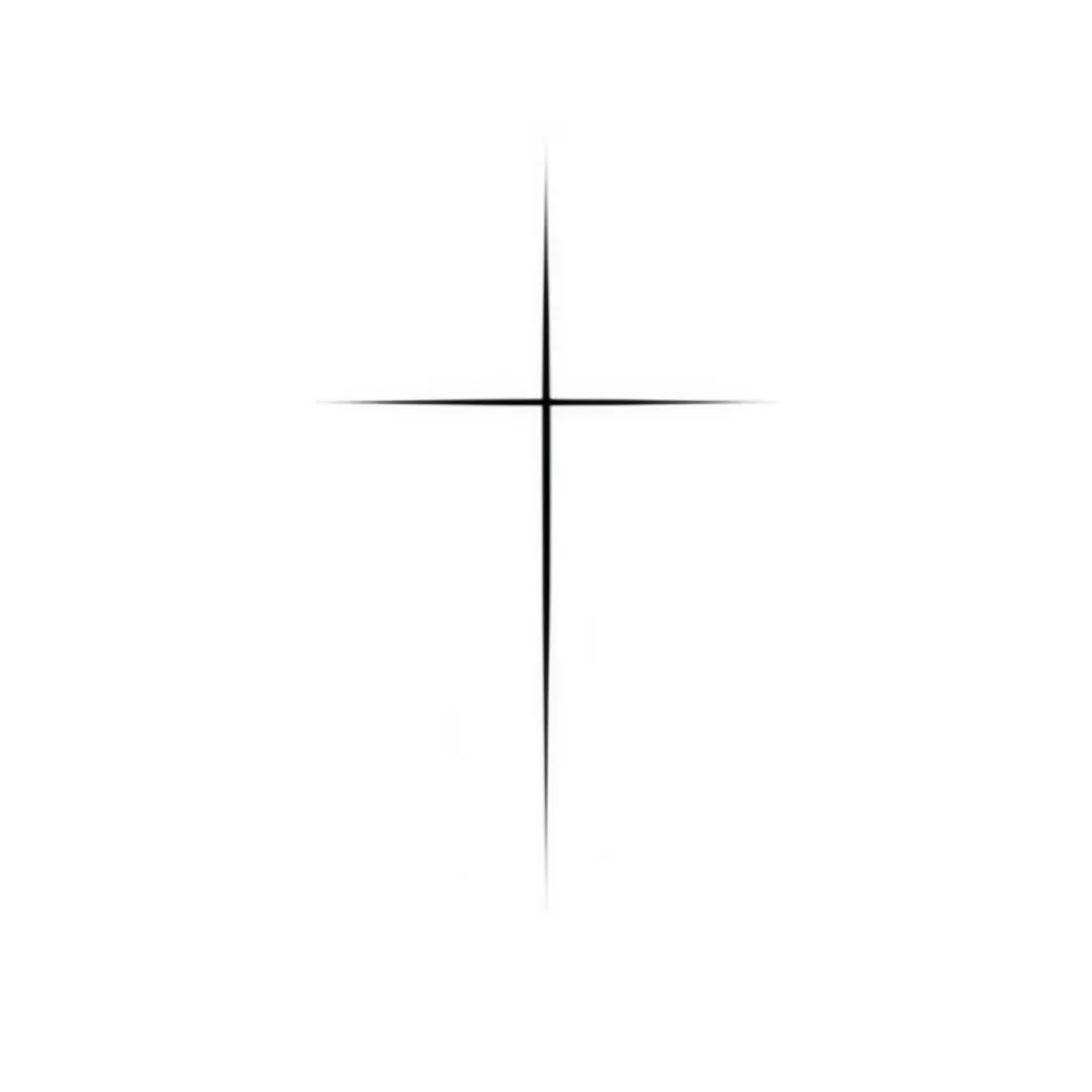 Minimalist Crucifix Tattoo Design
