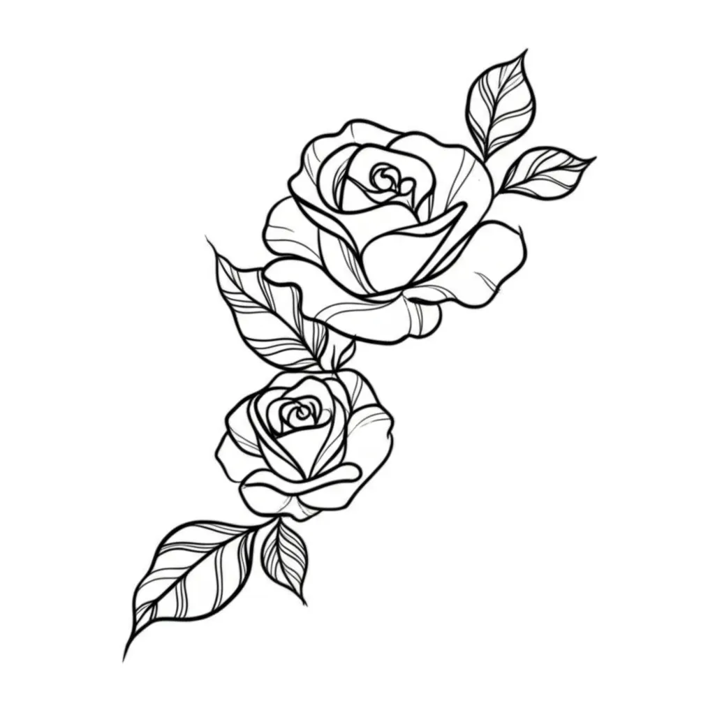 Fine Line Rose Neck Tattoo: Elegant Floral Design