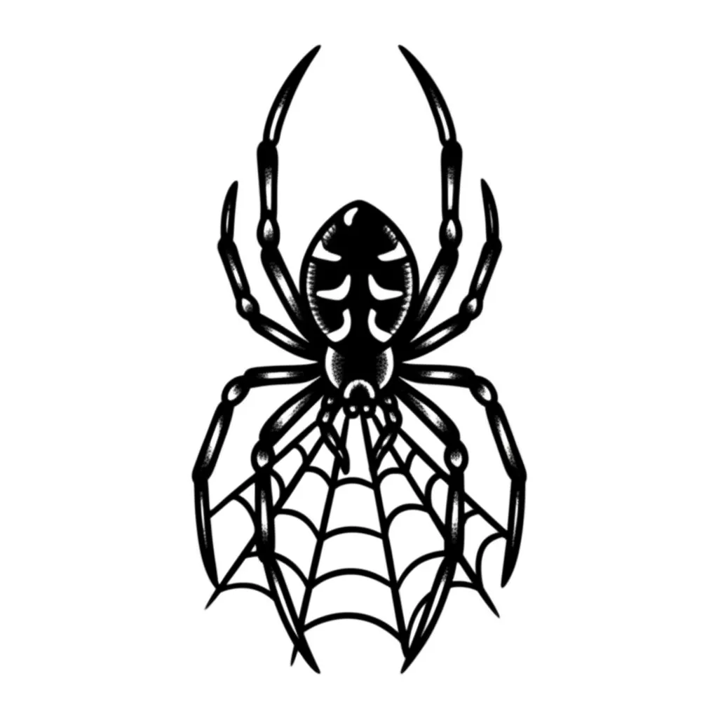 American Traditional Black Widow Spider Tattoo Design American Traditional Black Widow Spider Tattoo Design