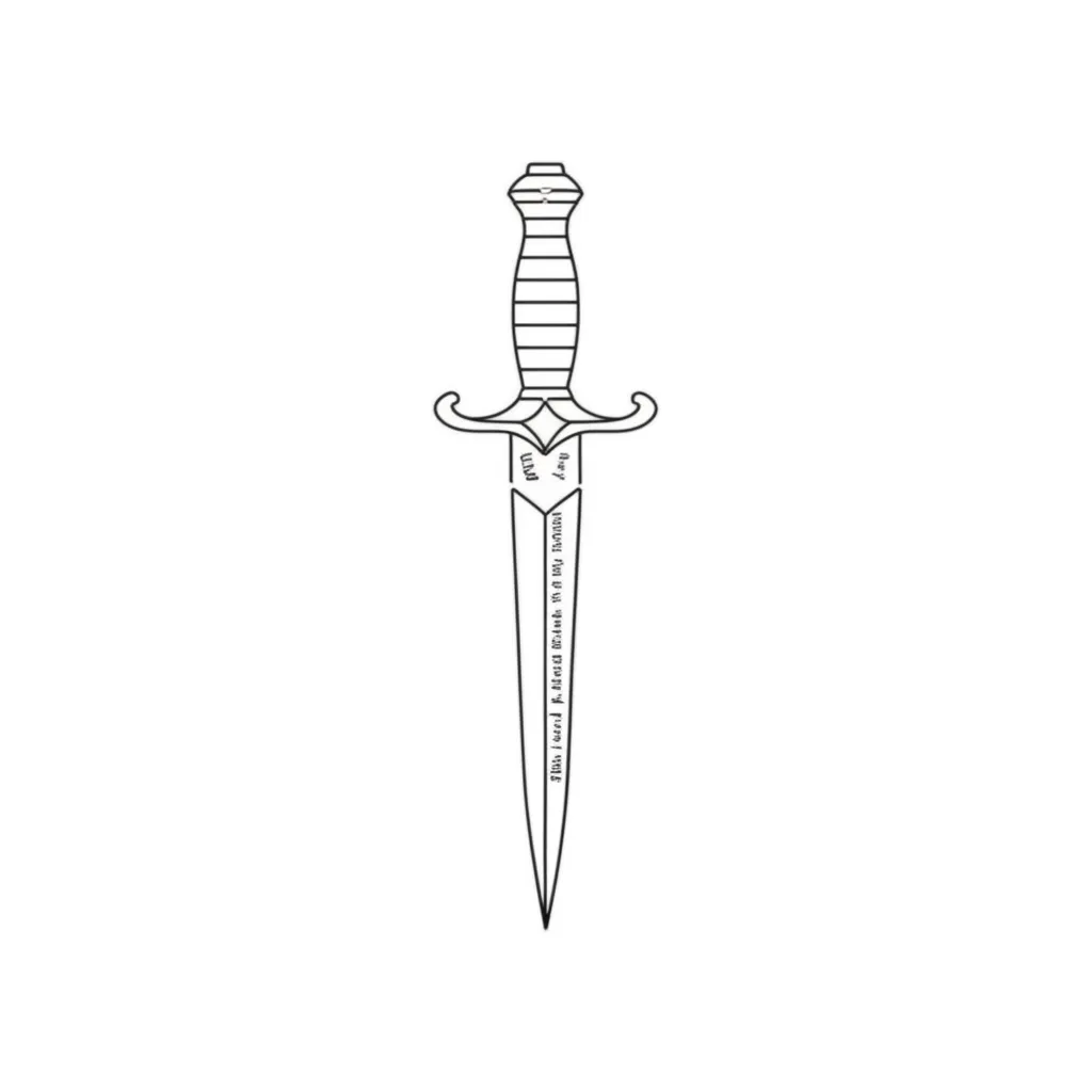 Minimalist Dagger Tattoo with Psalm 28:7 - The Lord Is My Strength Minimalist Dagger Tattoo with Psalm 28:7 - The Lord Is My Strength