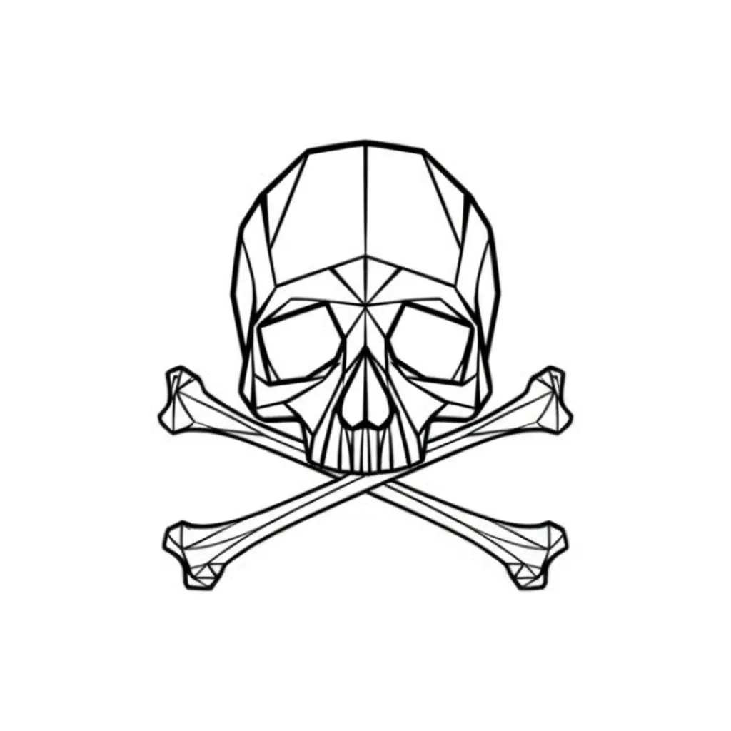 Minimalist Skull and Crossbones Tattoo Design