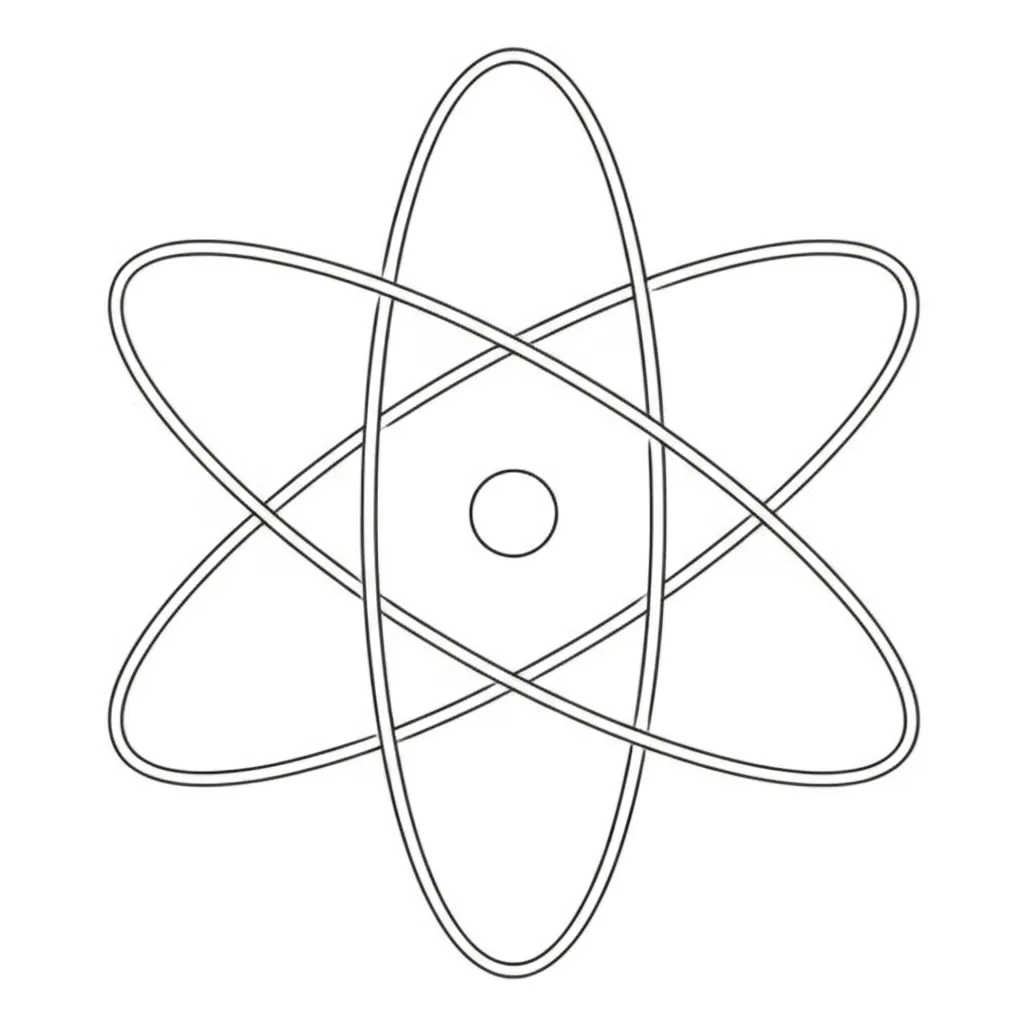 Minimalist Atomic Model Tattoo Design