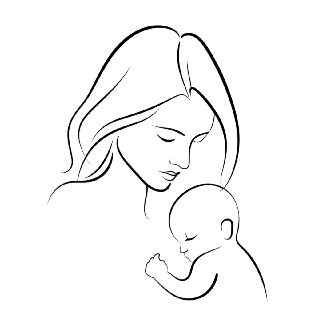 Minimalist Mother and Child Tattoo Design - A Symbol of Love Minimalist Mother and Child Tattoo Design - A Symbol of Love