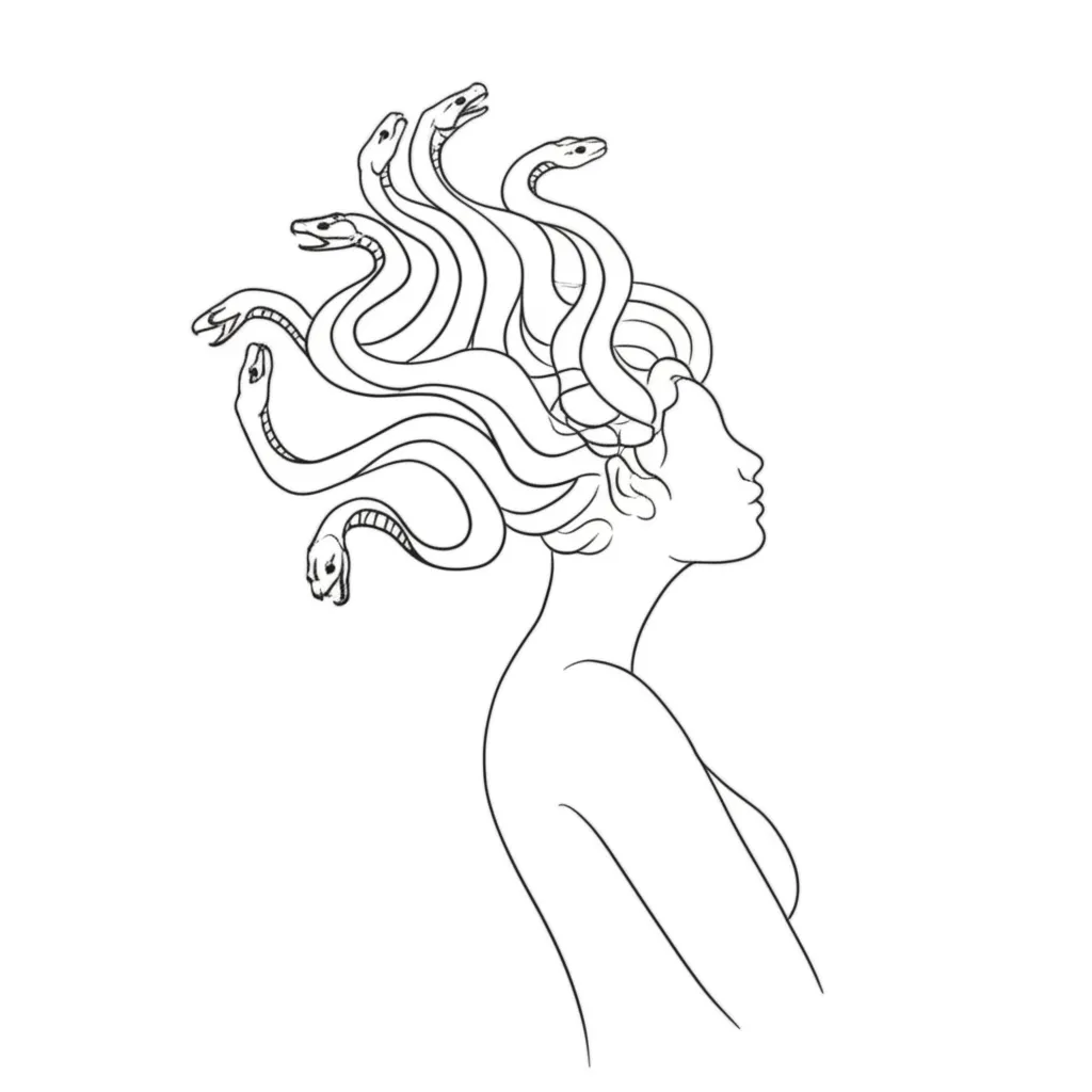 Minimalist Medusa Back Tattoo: A Striking Design