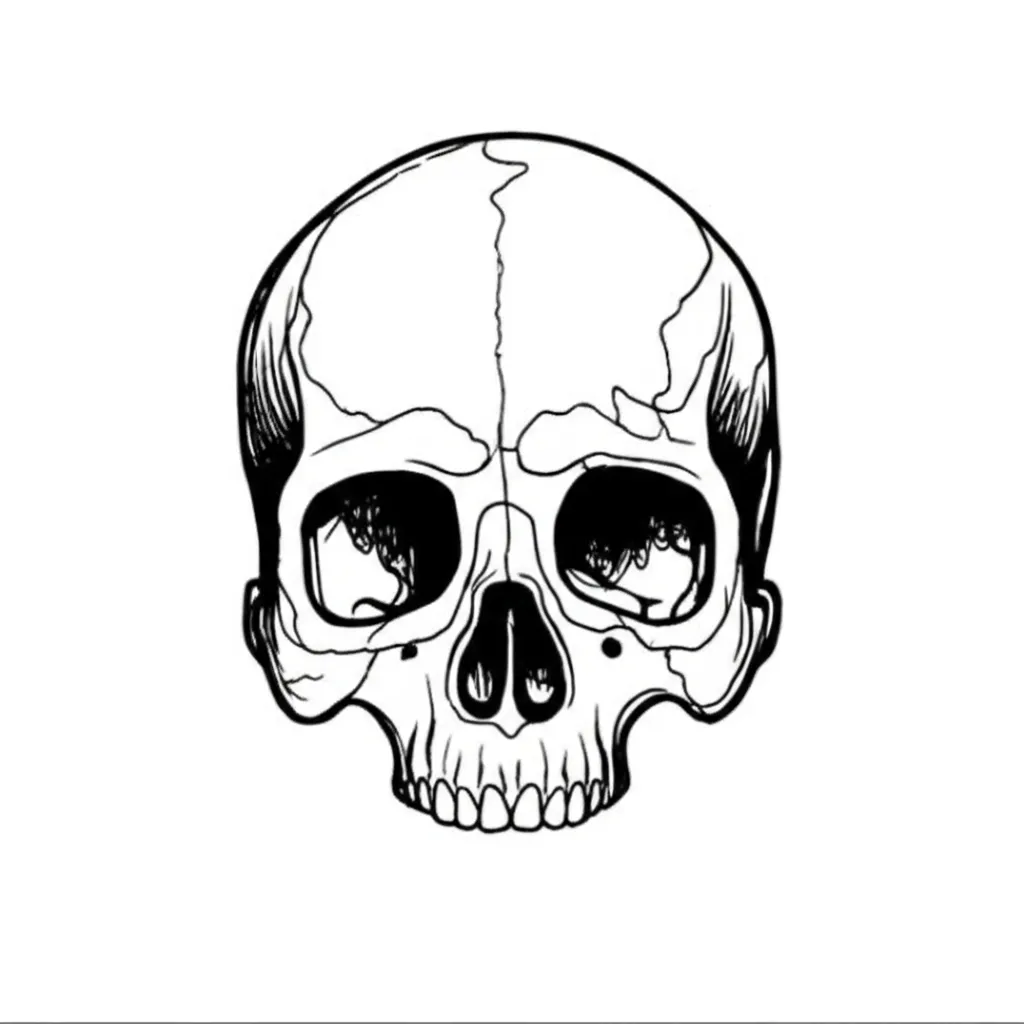 Minimalist Skull and Crossbones Tattoo Design