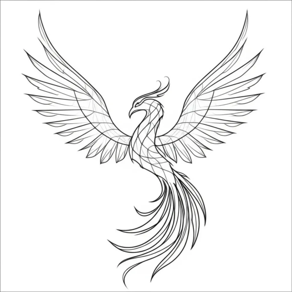 Minimalist Phoenix Tattoo Design: Symbol of Rebirth Minimalist Phoenix Tattoo Design: Symbol of Rebirth