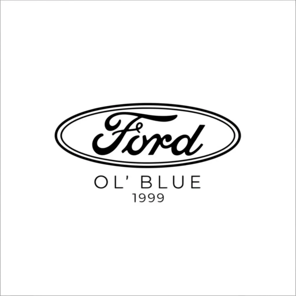 Badass Minimalist Ford Logo Tattoo for Women - Ol' Blue 1999