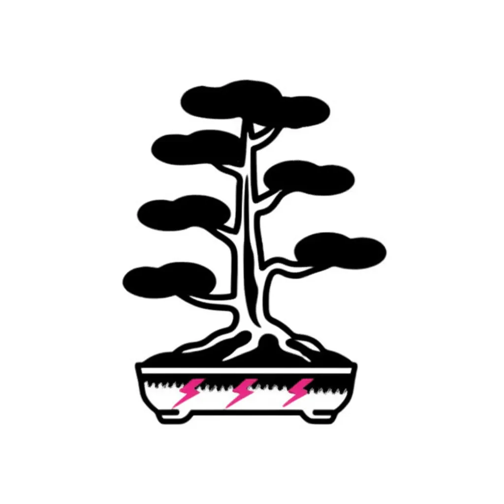 American Traditional Bonsai Tree with Lightning Pot Tattoo American Traditional Bonsai Tree with Lightning Pot Tattoo