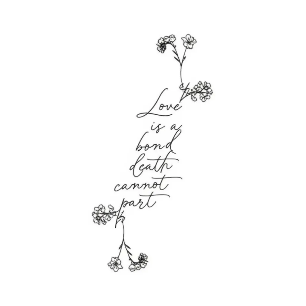 Love is a Bond Death Cannot Part Spine Tattoo