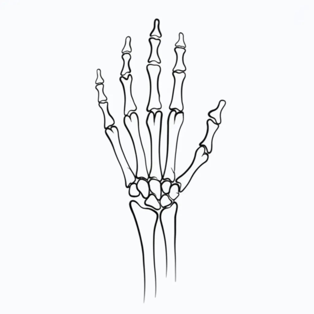 Minimalist Skull Hand to Skeleton Wrist Tattoo Design Minimalist Skull Hand to Skeleton Wrist Tattoo Design