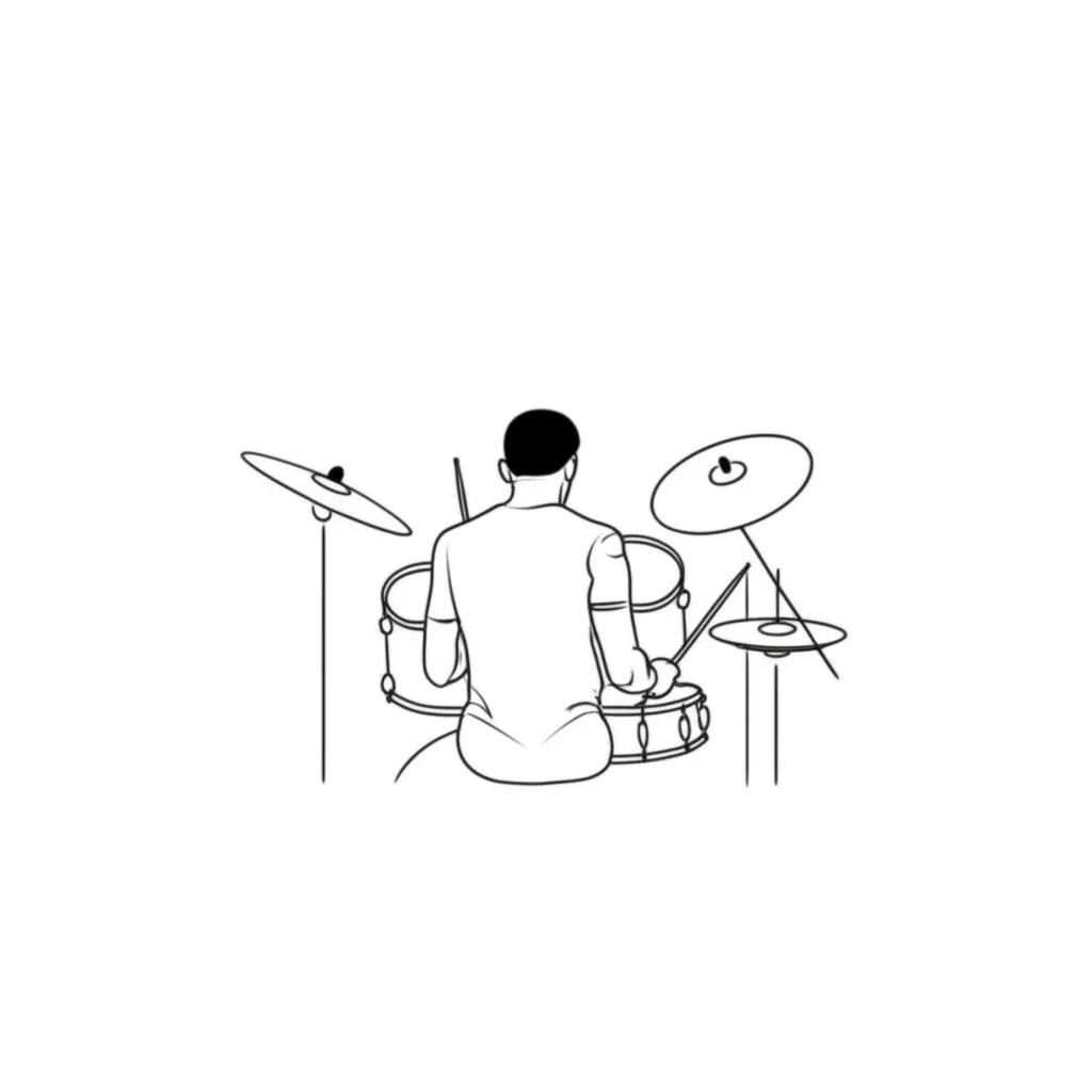 Minimalist Drummer Tattoo: A Rhythm in Ink