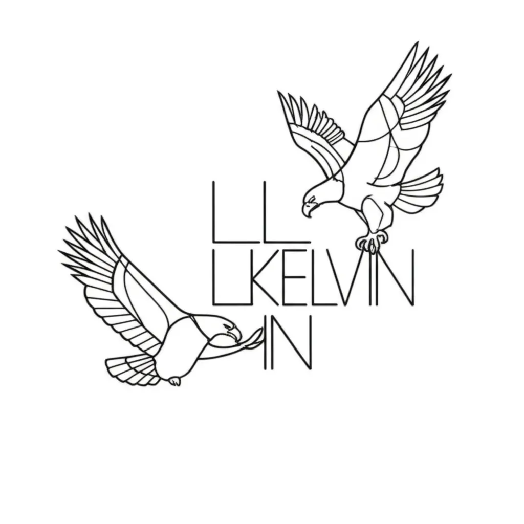 LLKELVIN Minimalist Eagle Tattoo Design LLKELVIN Minimalist Eagle Tattoo Design