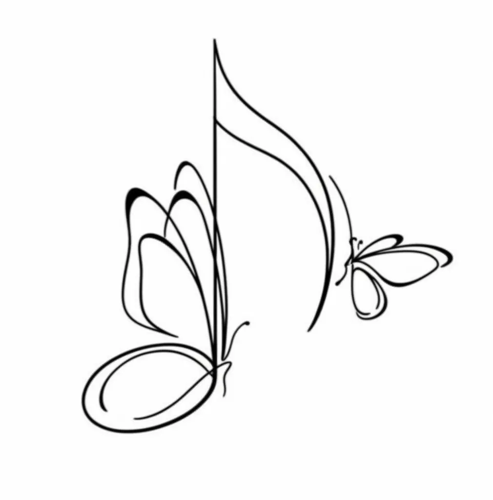 Minimalist 'You & Me Against the World' Musical Note Butterfly Tattoo Minimalist 'You & Me Against the World' Musical Note Butterfly Tattoo
