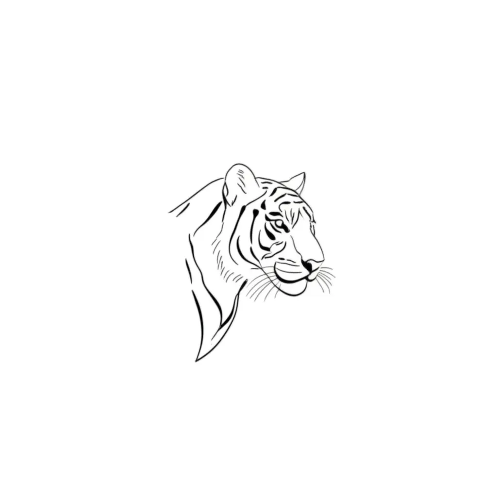 Minimalist Tiger Tattoo Design - Simple and Elegant