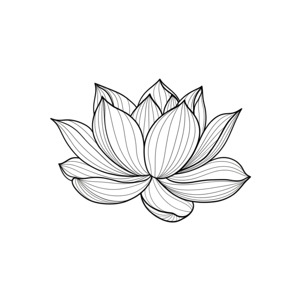 Minimalist Lotus Flower Tattoo: Vietnamese Watercolor Nature Inspired Design