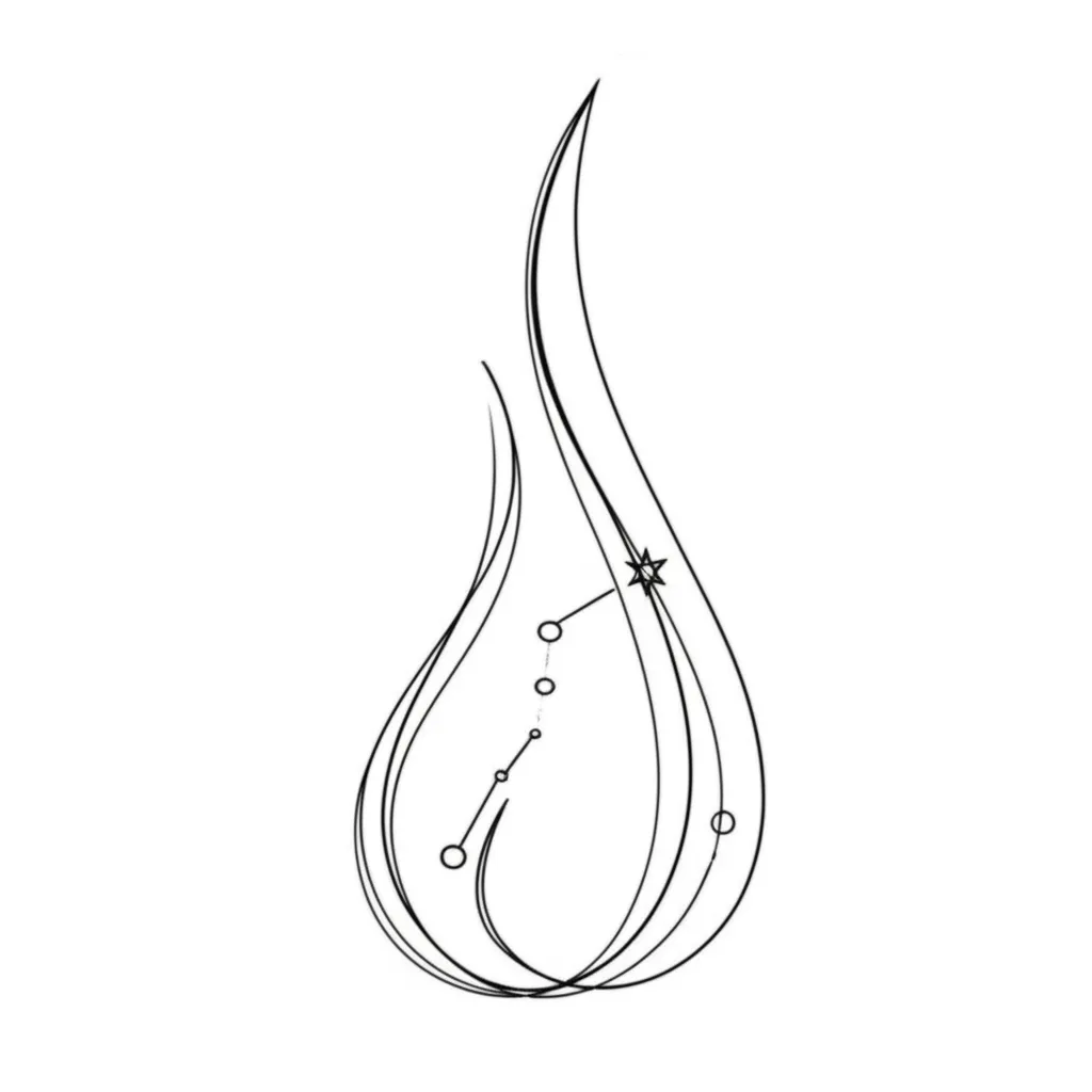Minimalist Fire and Stars Tattoo Design Minimalist Fire and Stars Tattoo Design
