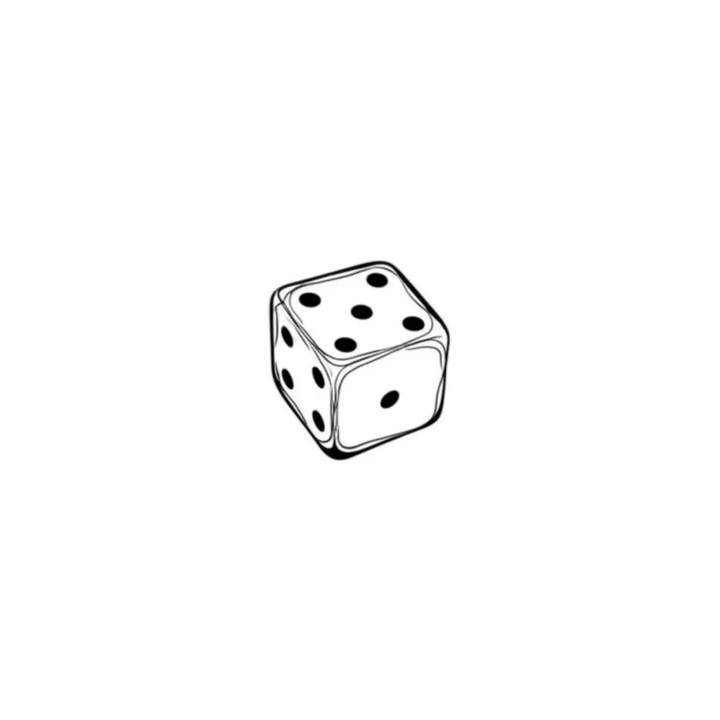 Minimalist Dice Tattoo Design: Luck, Chance & Gambling Art
