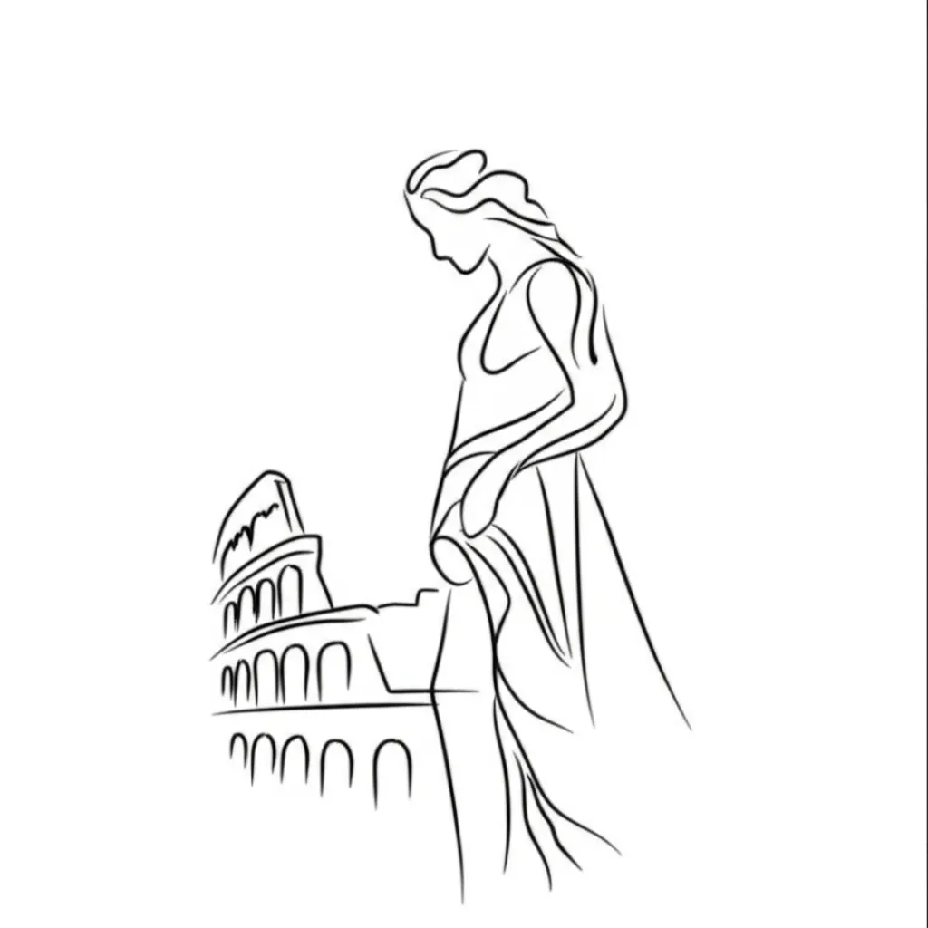 Minimalist Aquarius Water Bearer Colosseum Tattoo Design Minimalist Aquarius Water Bearer Colosseum Tattoo Design
