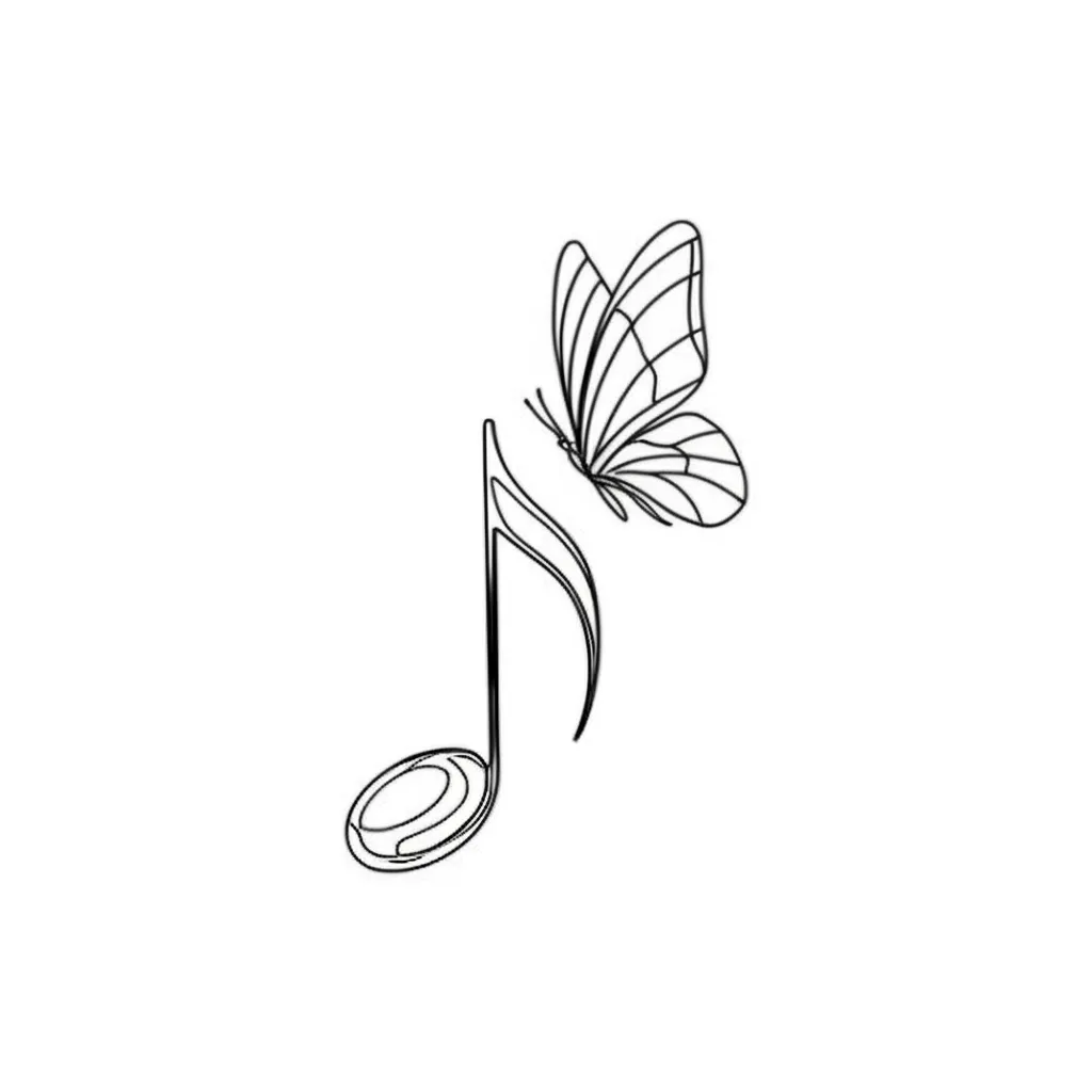 Minimalist 'You & Me Against the World' Tattoo with Musical Note and Butterfly Minimalist 'You & Me Against the World' Tattoo with Musical Note and Butterfly