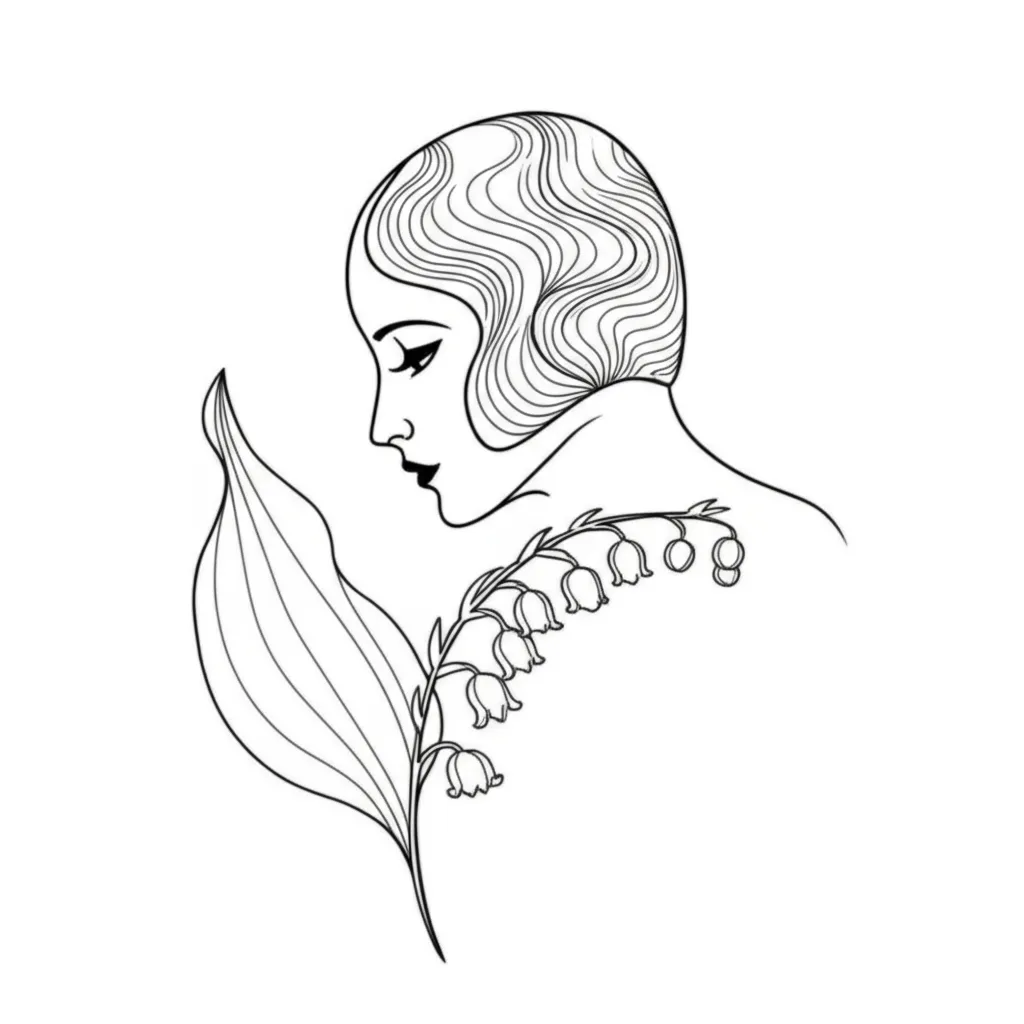 Minimalist Daisy and Lily of the Valley Tattoo Design Minimalist Daisy and Lily of the Valley Tattoo Design
