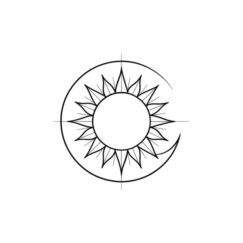 Minimalist Sun and Moon Tattoo Design Ideas Minimalist Sun and Moon Tattoo Design Ideas