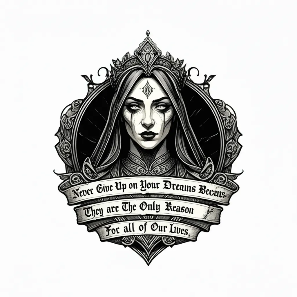 Gothic Queen Tattoo: Never Give Up On Your Dreams