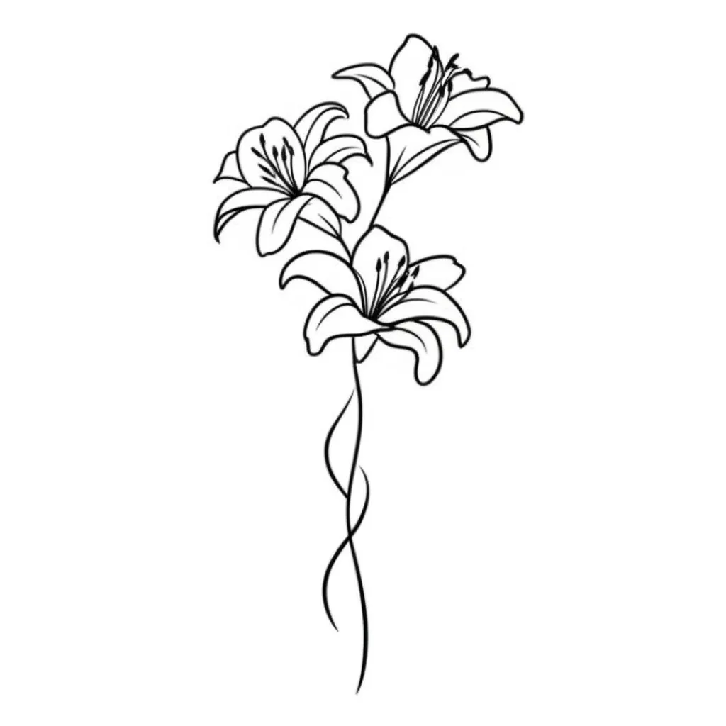 Minimalist Vine and Lily Bicep Tattoo Design Minimalist Vine and Lily Bicep Tattoo Design