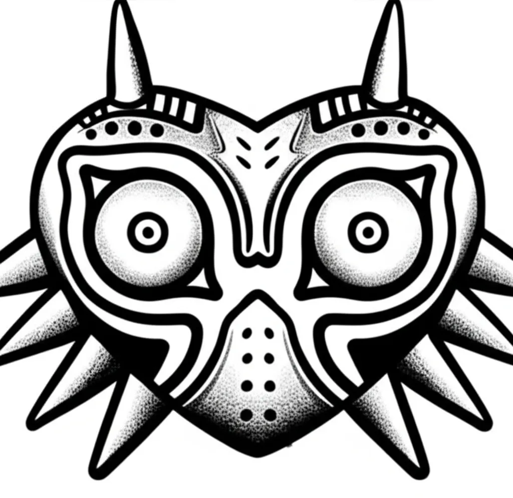 Majora's Mask Tattoo - American Traditional Style