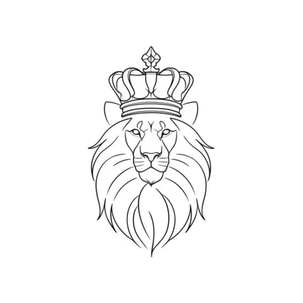 Minimalist Lion Crown Tattoo: Born King Design