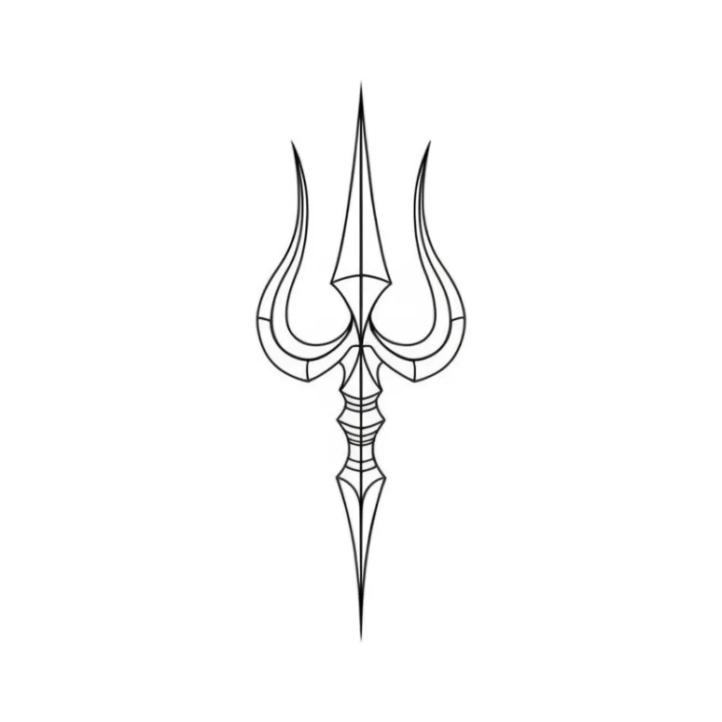 Minimalist Tribal Trisul Tattoo: Spiritual Symbolism