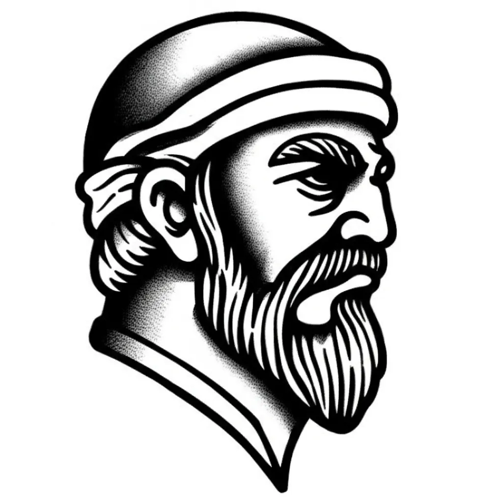 American Traditional Hillbilly Warrior Tattoo Design