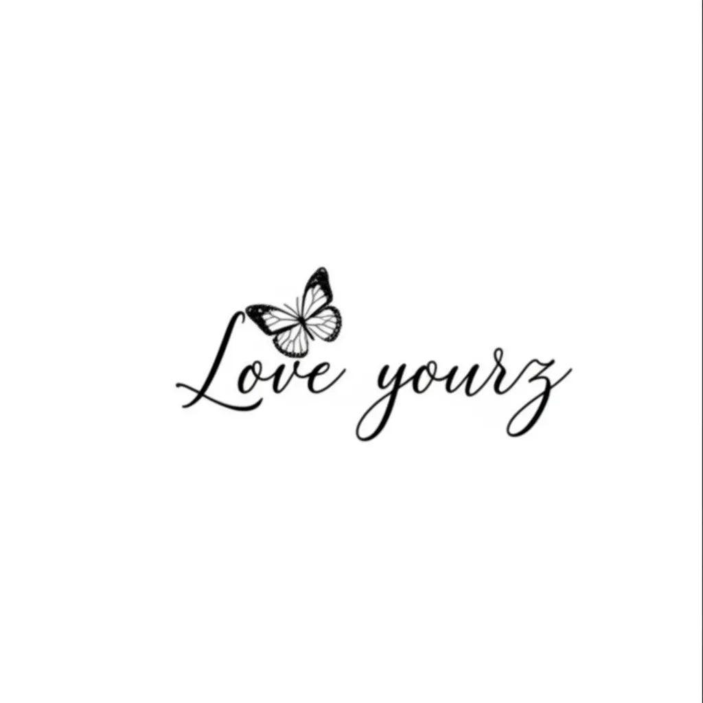 Love Yourz Minimalist Tattoo with Butterfly Design