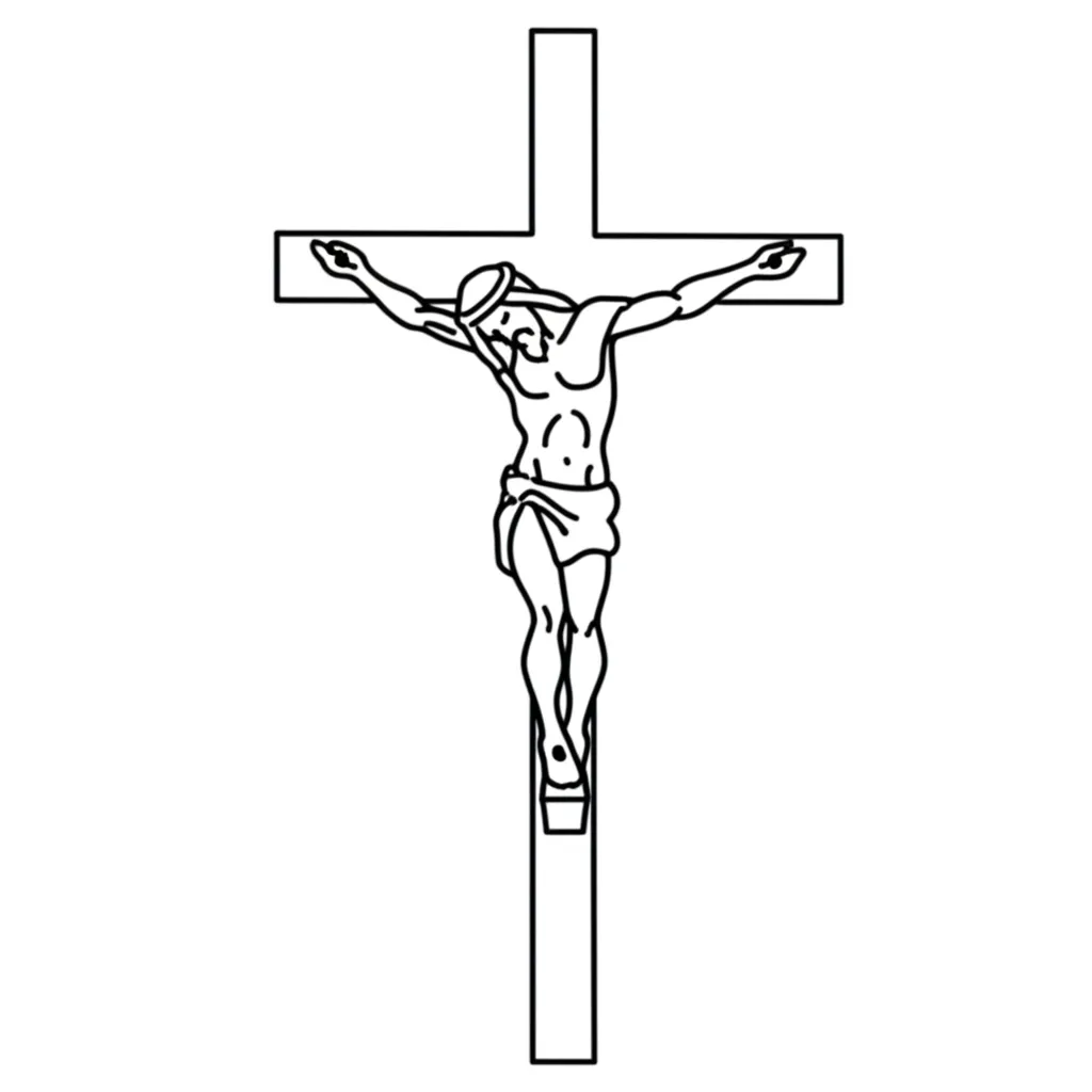Minimalist Jerry on a Cross Tattoo Design