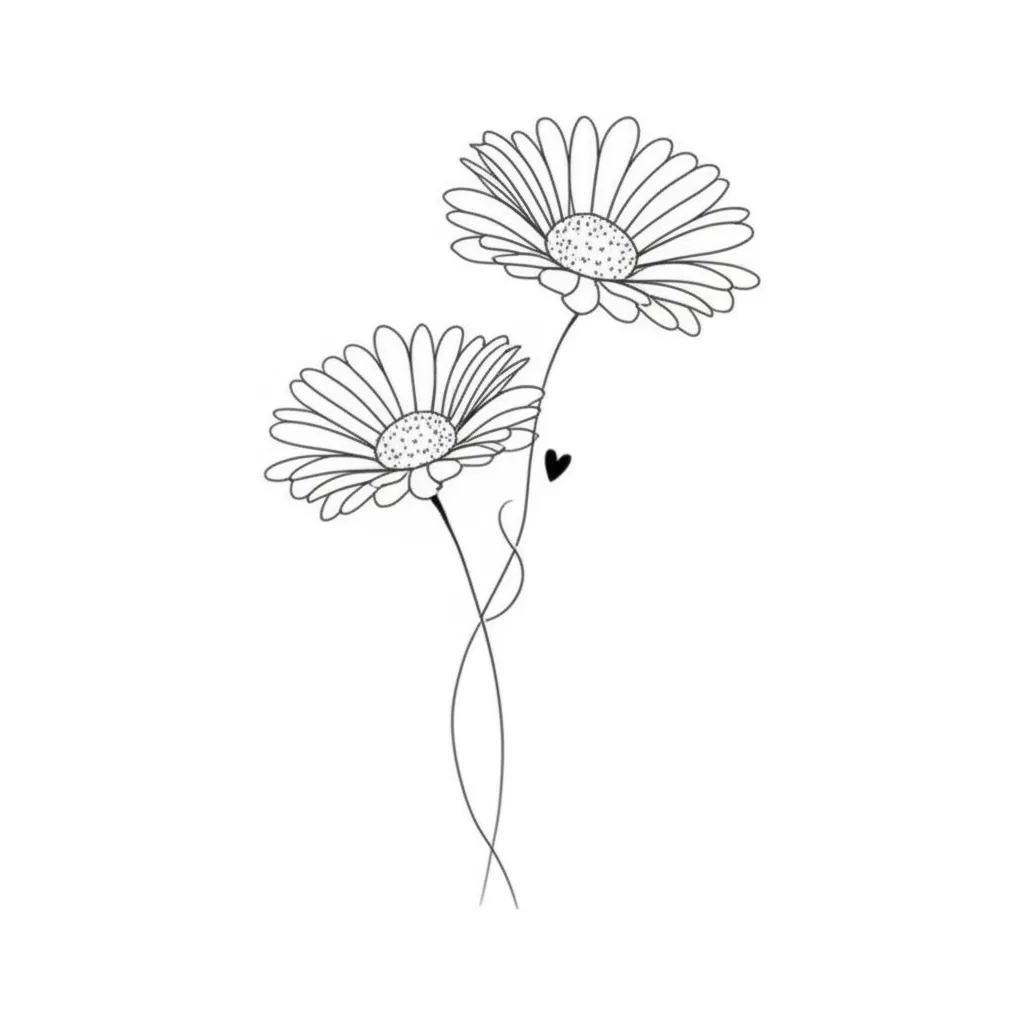 Minimalist Daisy Tattoo with Heart: Meaning & Inspiration
