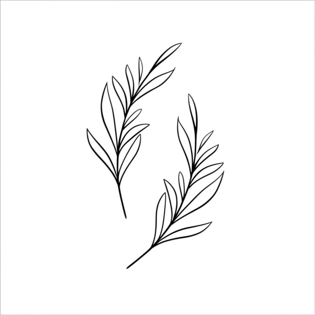 Minimalist Olive Branch Tattoo Design: Symbol of Peace