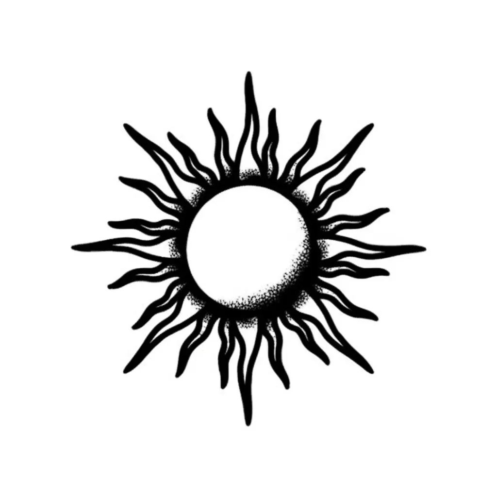 American Traditional Sun Tattoo Design