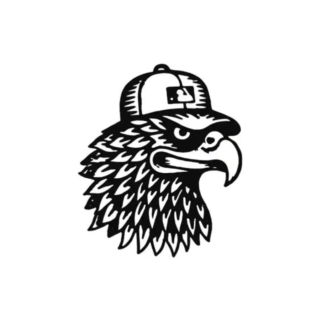 American Traditional Eagle with MLB Hat Tattoo Design